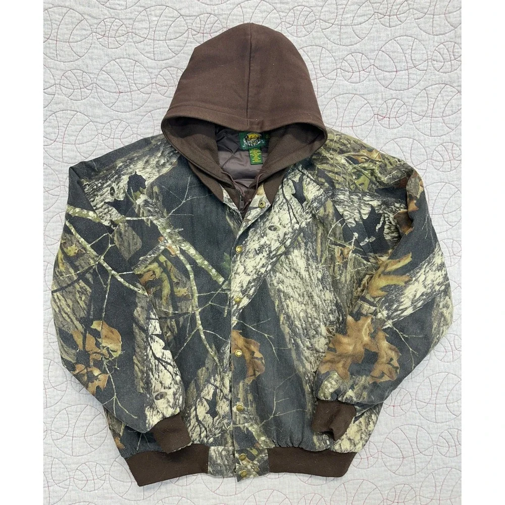 Cabelas Full Zip Hooded Jacket Camo RealTree Quilted Jacket / Men's XL